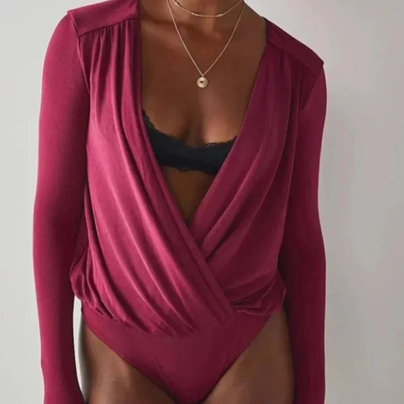 Free People Intimately Turnt Bodysuit in Dark Rhubarb - Picture 1 of 10